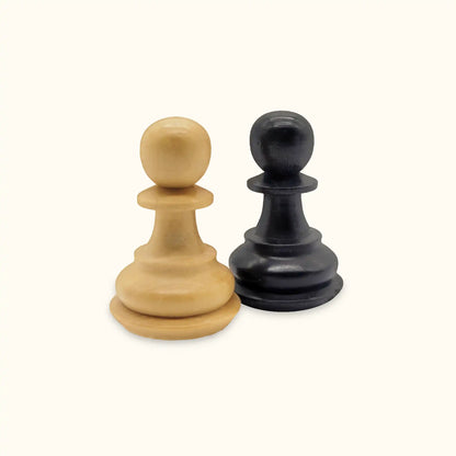 Chess pieces grace ebonised pawn