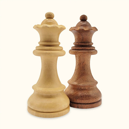 Chess pieces german knight acacia queen