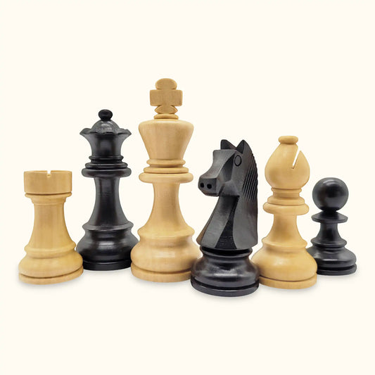 Chess pieces German Knight ebonized set