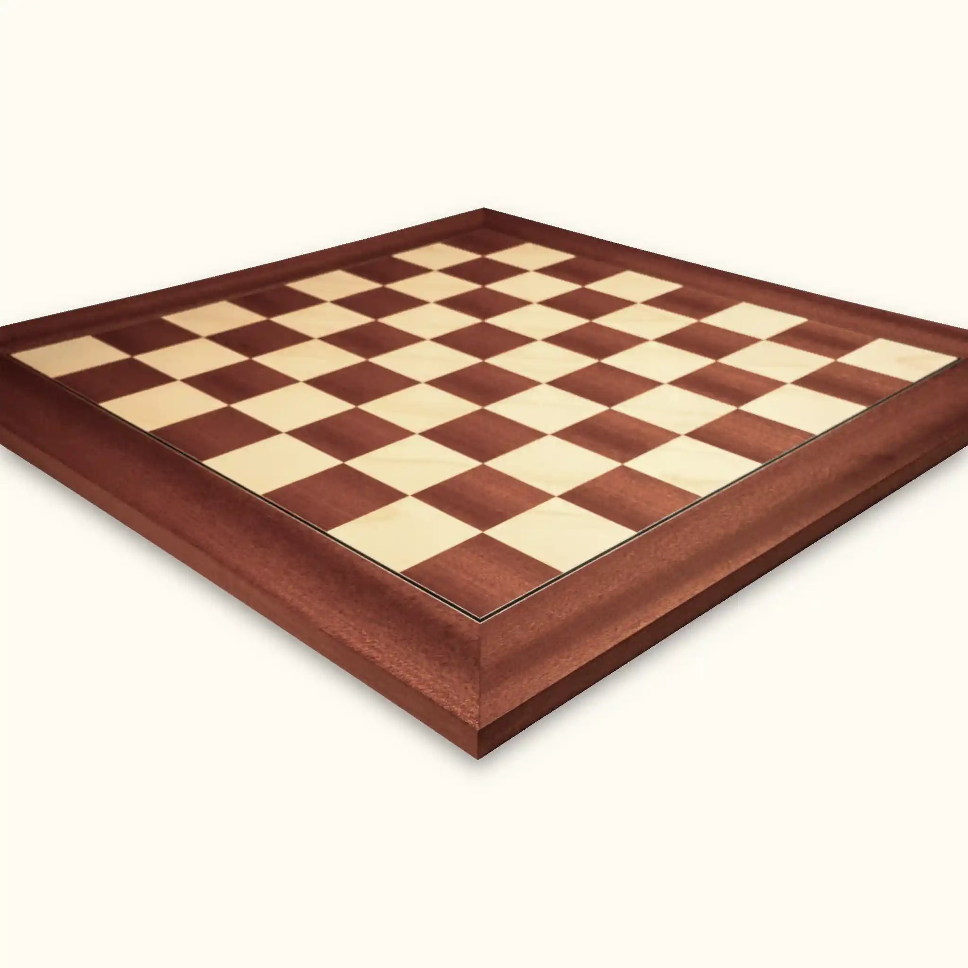 Chessboard mahogany deluxe 55 mm diagonal view